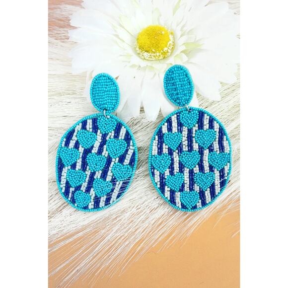 Multi Color Seed Bead Earrings - Picture 1 of 1